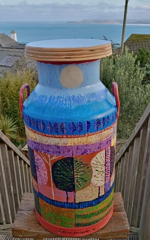 Brian Busselle milk churn for charity