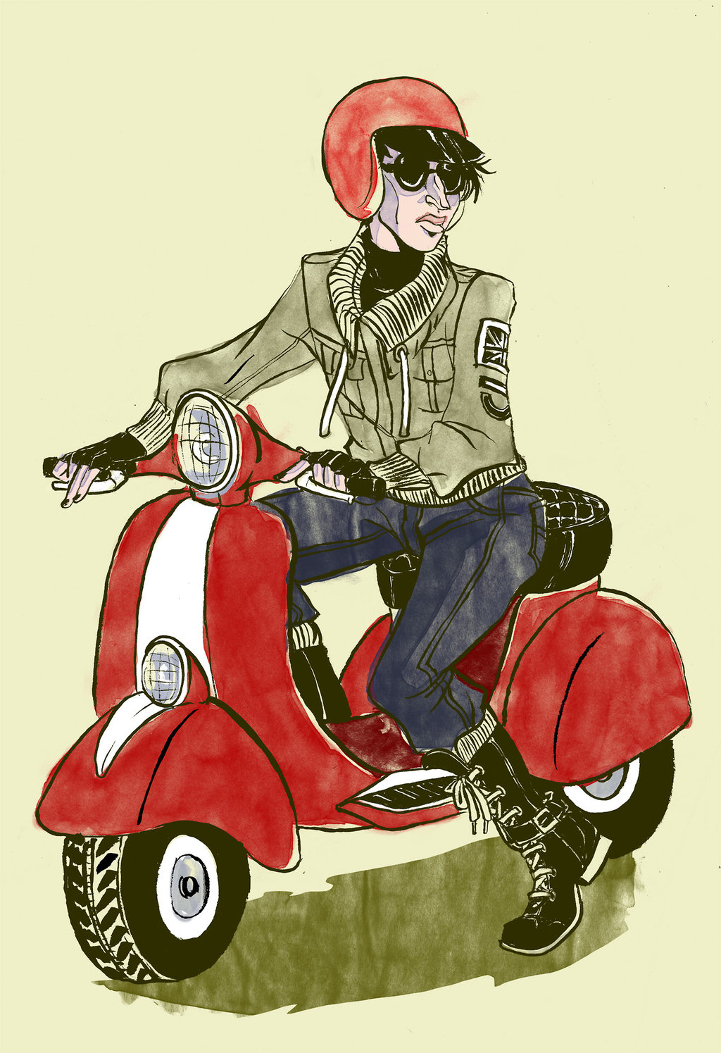  Gambar  Kartun  Lucu Naik  Vespa 