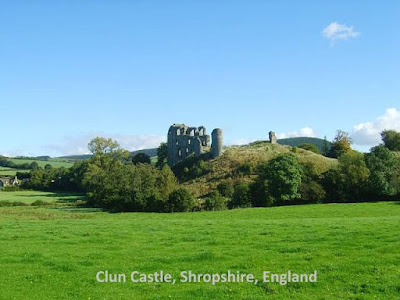 Image shows the beautiful ruin of Clun Castle, Shropshire.