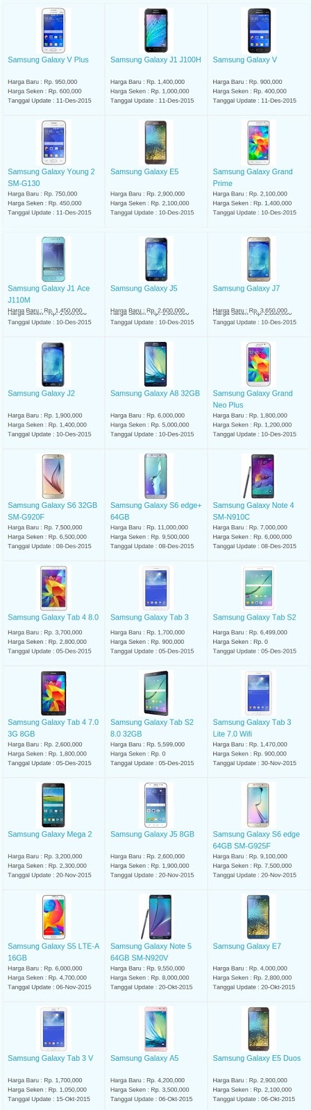 Daftar Harga Hp Samsung Januari 2019 Daftar Harga Hp Terbaru 