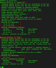 show ip protocols rip eigrp