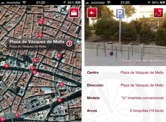 Todos los aparcabicis de Madrid en tu SmartPhone