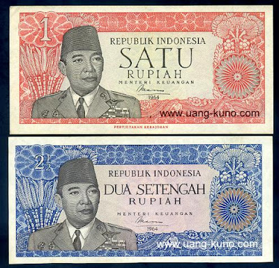  variasi untuk bagian dua setengah Rupiah 1964 (seri Sukarno)