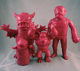 Superfestival 58 Exclusive Unpainted Grape Vinyl Figures by Monster Worship - Kusogon, Real Fighting Greasebat, Altar Beast & Cannibal Fuckface