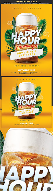  Happy Hour Flyer Template