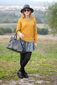 outfits, mustard sweatshirt, ecua-andino panama hat, penelope flatform creepers, fashion and cookies, fashion blogger