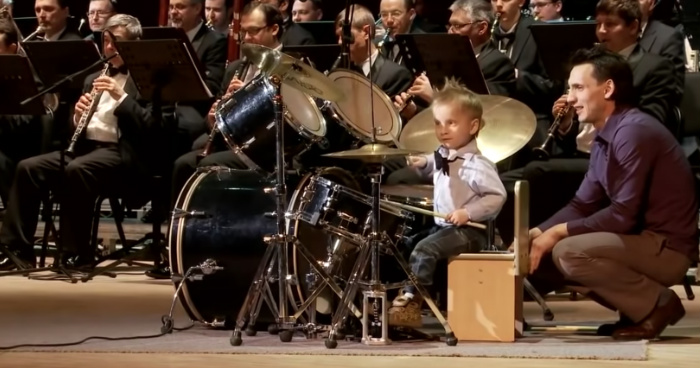 3-Year-Old Russian Drummer Amazes The Internet While He's Leading An Orchestra of Adult Musicians