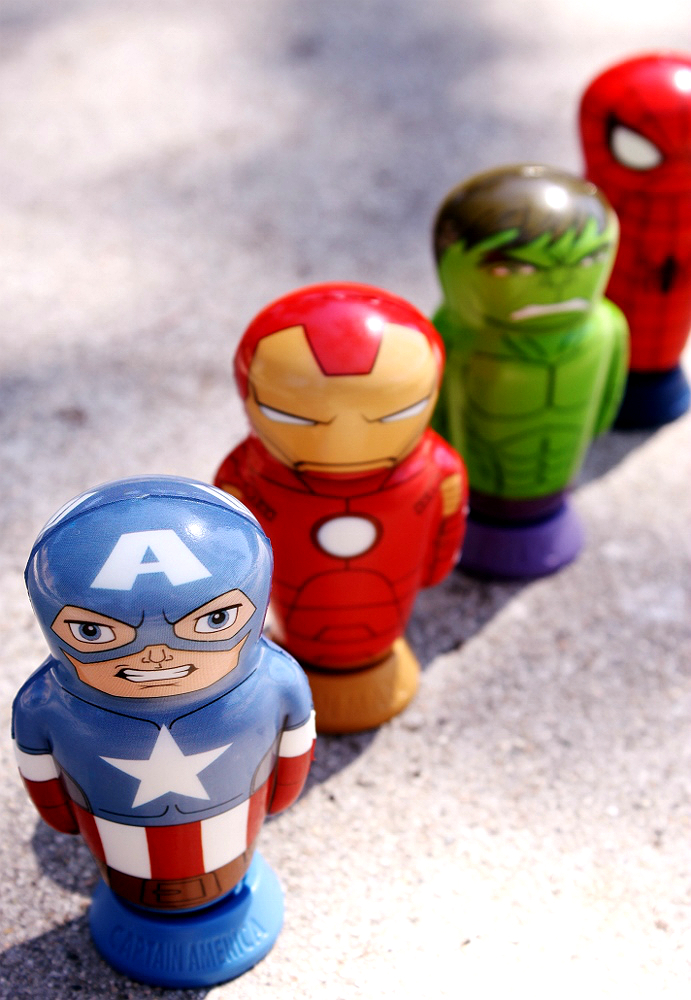 MARVEL Power Poppers are made of a compressed foam body that's extra light and soft, with a self propelled (battery free) operation that sends them flying up to 6 feet in the air!