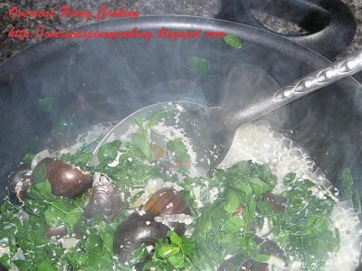 Guinataang Kuhol - Cooking Procedure