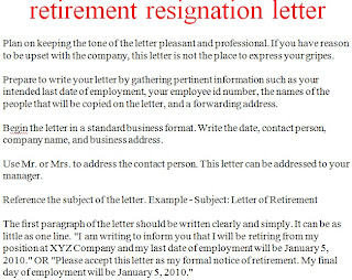 how to write retirement resignation letter | retirement resignation letter sample