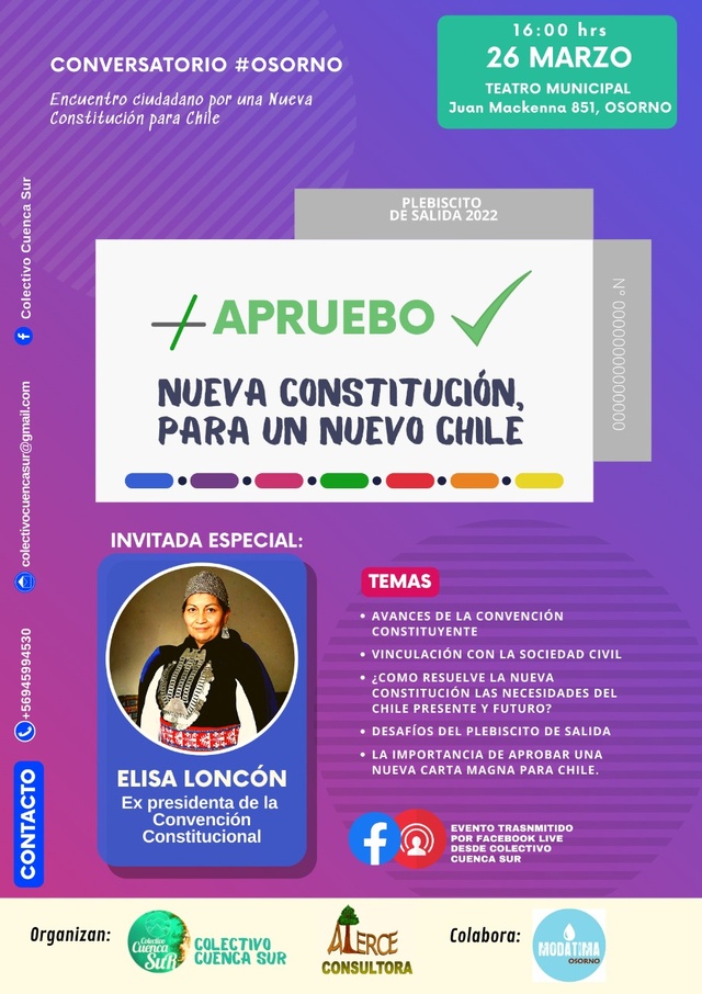Osorno: Elisa Loncon encabezará conversatorio sobre Nueva Constitución este sábado