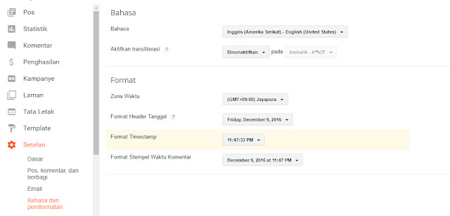 Cara Setting Format Waktu dengan Mudah di Blog (Blogspot)