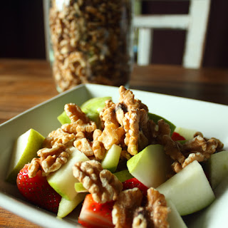 paleo breakfast, fruit salad with walnuts