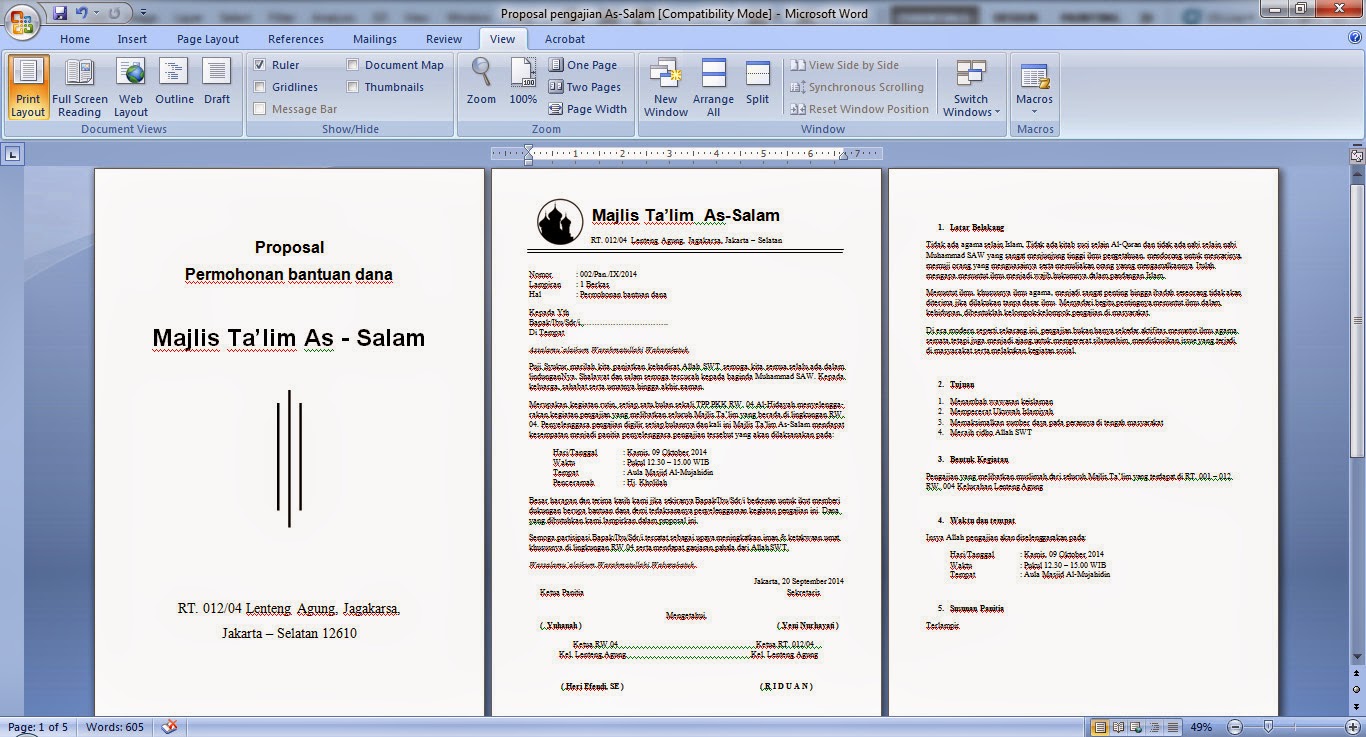 Desain Proposal keren dengan Ms. Word  LANGIT WARNA