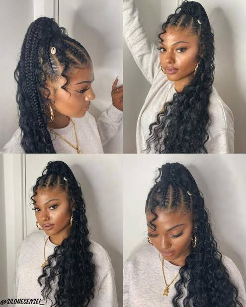 Fishtail Braid into Topknot with Curls