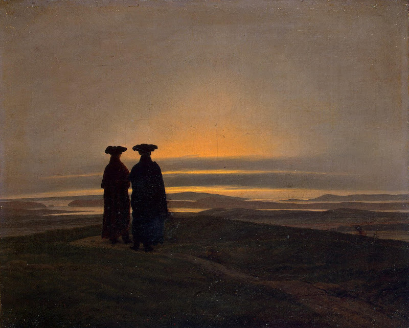 Sunset by Caspar David Friedrich - Genre Painting, Landscape Paintings from Hermitage Museum