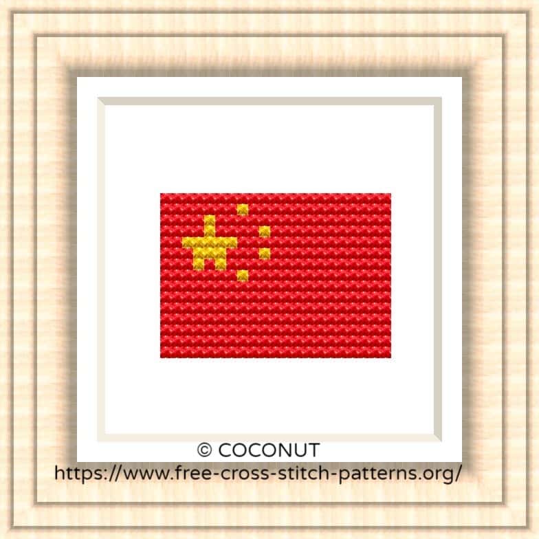 NATIONAL FLAG OF CHINA CROSS STITCH CHART