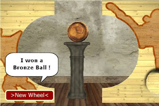 Bronze ball won by using wooden wheel