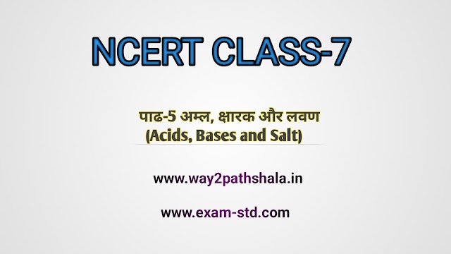 कक्षा 7 विज्ञान पाठ 5 अम्ल, क्षारक और लवण इन हिन्दी (way2pathshala)
