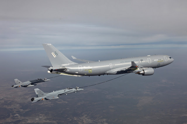 Airbus A330 MRTT While Refueling F-18