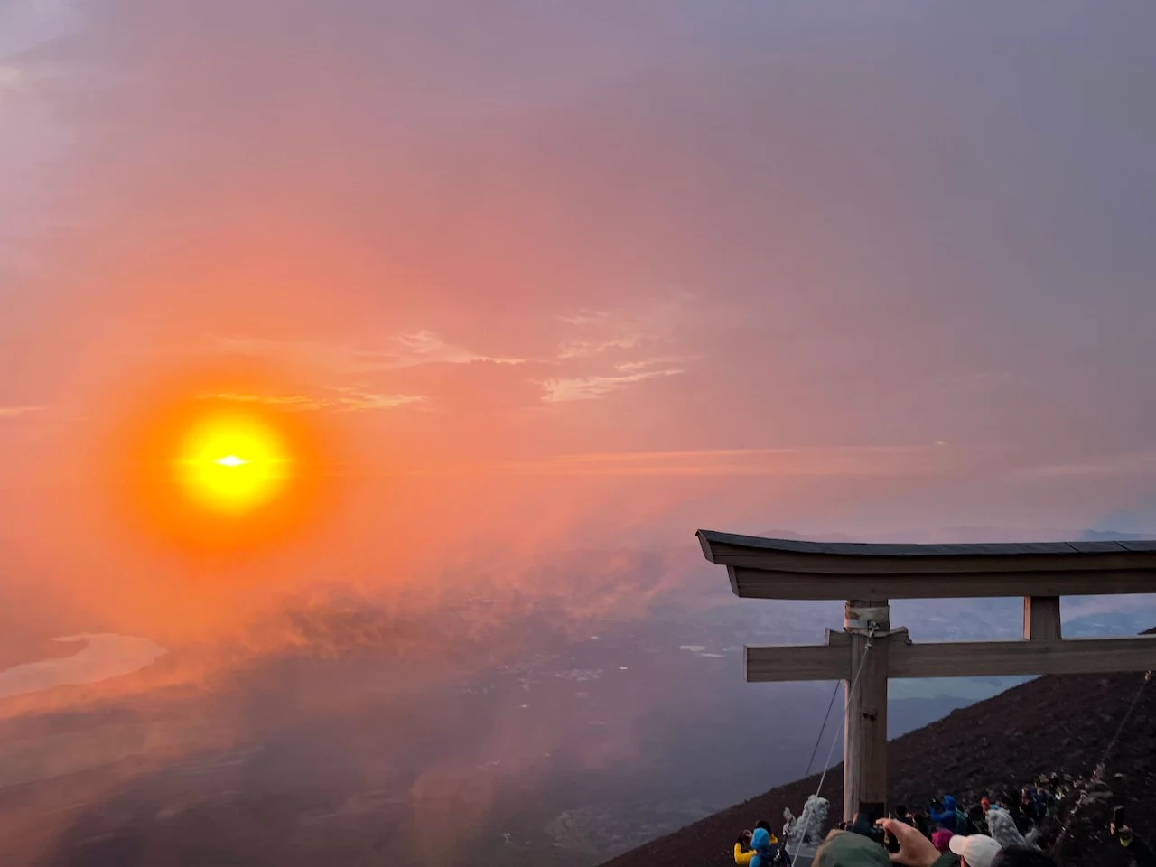 The sunrise seen from the summit of Mt. Fuji