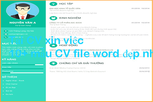 Tải CV xin việc - Download 10 mẫu CV file word đẹp nhất 2020 về máy tính c