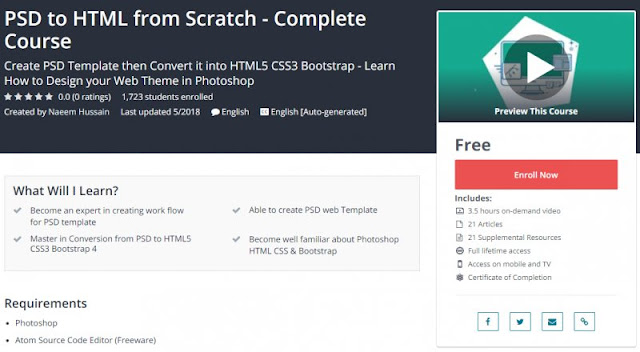 [100% Free] PSD to HTML from Scratch - Complete Course