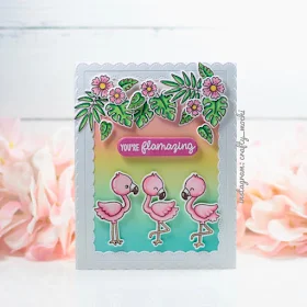 Sunny Studio Stamps: Fabulous Flamingos Customer Card by Gladys