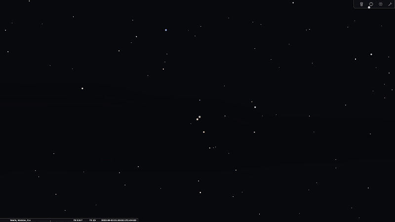 Ночь с 2 на 3 августа 2022. Сближение астероида Веста со звездой 61 Водолея
