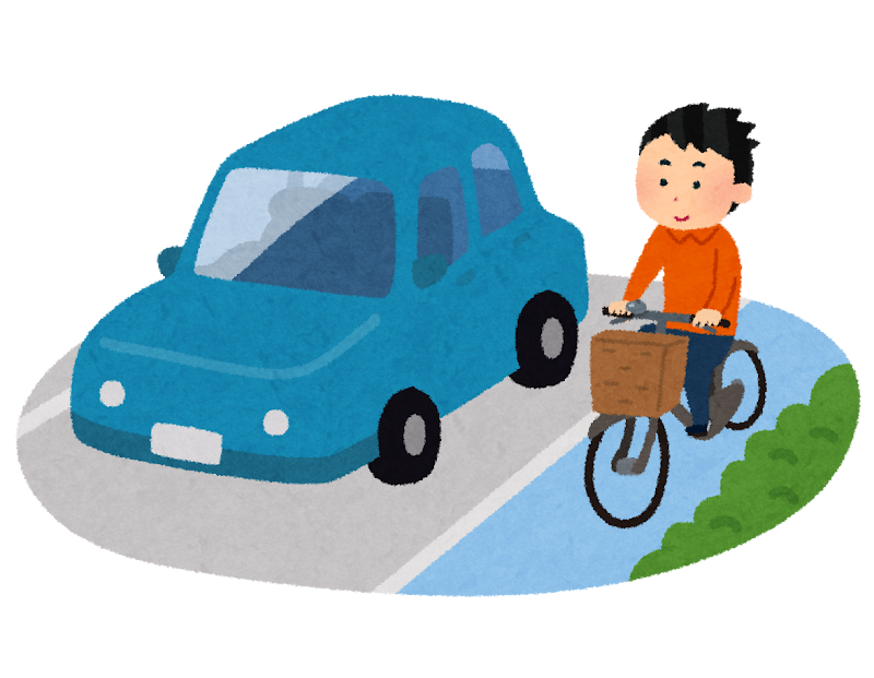 自転車専用道路を走る自転車のイラスト かわいいフリー素材集 いらすとや