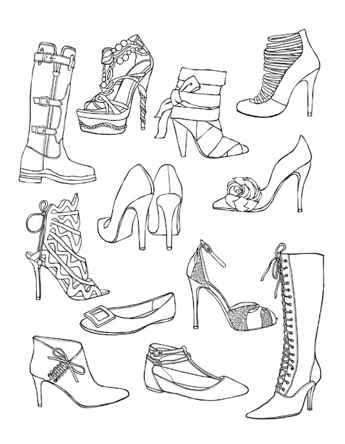 Women's Shoe Coloring Page