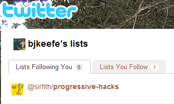 My name on a Twitter list: sirfith's 'progressive-hacks'