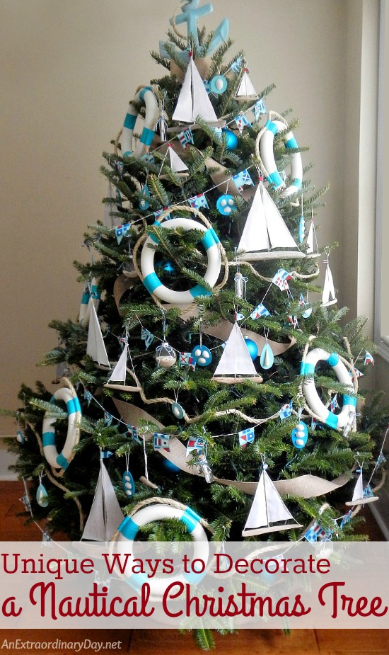 Unique Blue Nautical  Christmas  Tree Decor  Ideas Coastal  