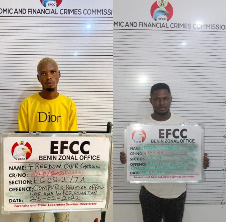 Two internet fraudsters sentenced in prison