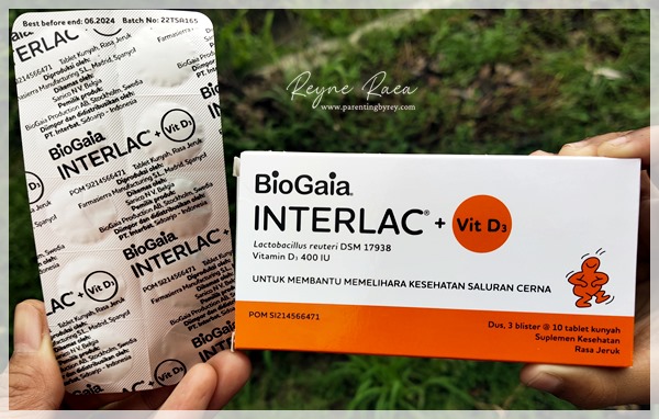 Interlac + Vit D3 merupakan tablet kunyah rasa jeruk