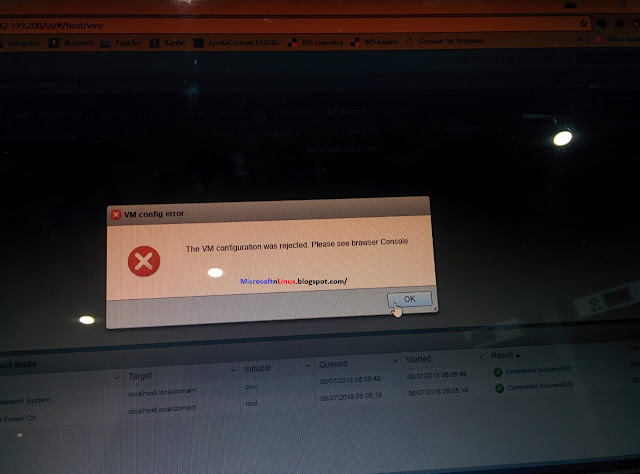 The VM Configuration was Rejected Please see browser Console