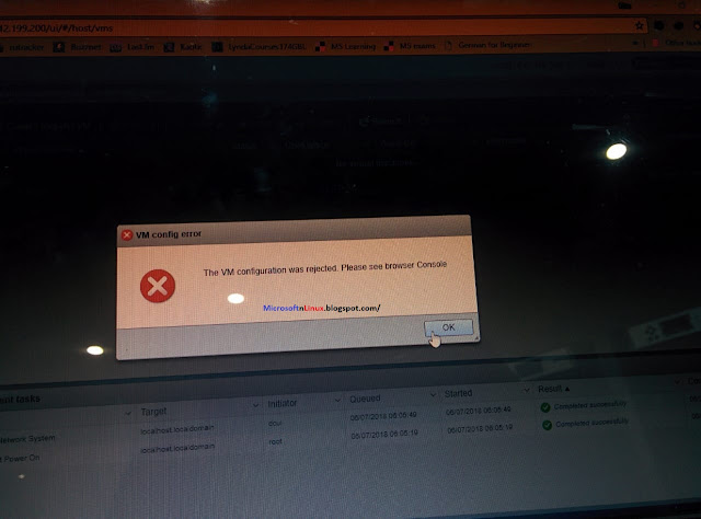 The VM Configuration was Rejected Please see browser Console