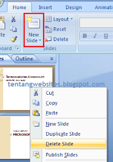 Cara menambah dan menghapus Slide power point