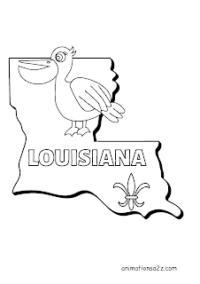 Pelican coloring page for kids Louisiana
