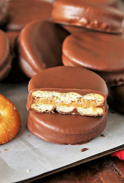 Chocolate Covered Peanut Butter Ritz Cookies Image