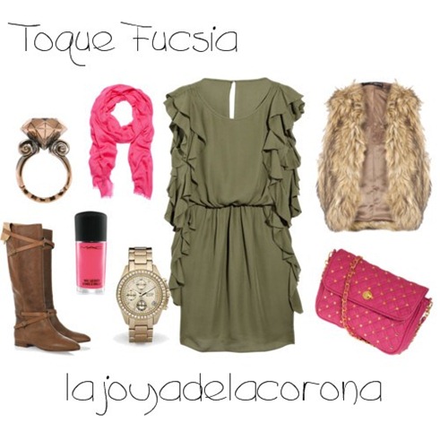 con beige y rosa