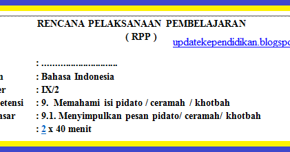 RPP Bahasa Indonesia Kelas IX Semester 2 Tahun 2019 ...