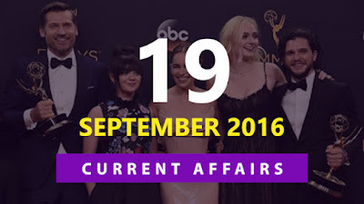 Current Affairs 19 September 2016