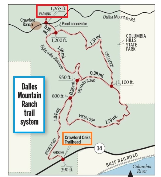 Dalles Mountain Ranch Trail Map
