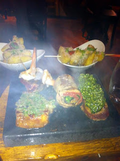 Stitch and Bear - Grilling meat on the hot stone at Rustic Dublin