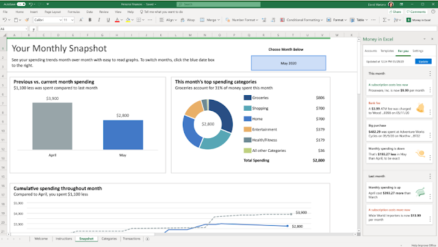 ميزة Money في Excel في الولايات المتحدة