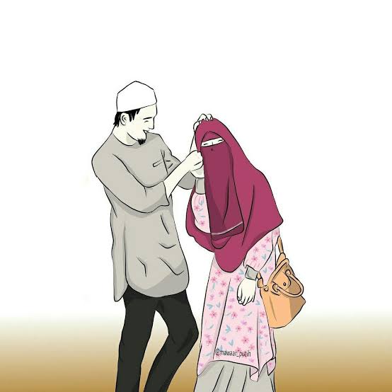 Hijab Cartoon Couple pic