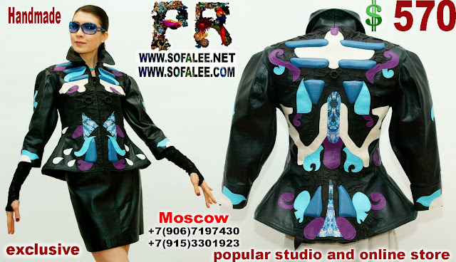 Luxury women's leather suit jacket coat