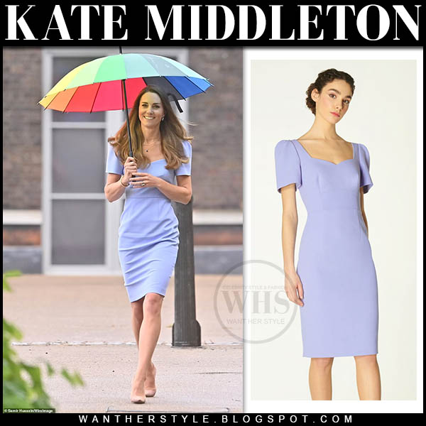 Kate Middleton in pale blue pencil dress