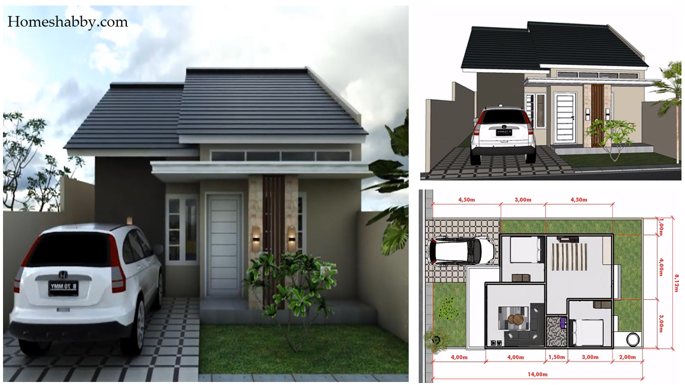 Desain Dan Denah Rumah Minimalis Ukuran 8 X 13 M Dengan Konsep Gaya Bali Modern Homeshabbycom Design Home Plans